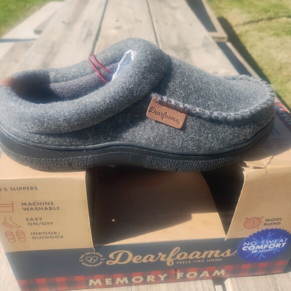 Men's Dearfoams Memory foam slippers sz 8 - Picture 1 of 7